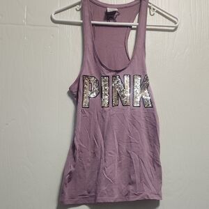 PINK Victoria's Secret Purple Graphic Tank Top